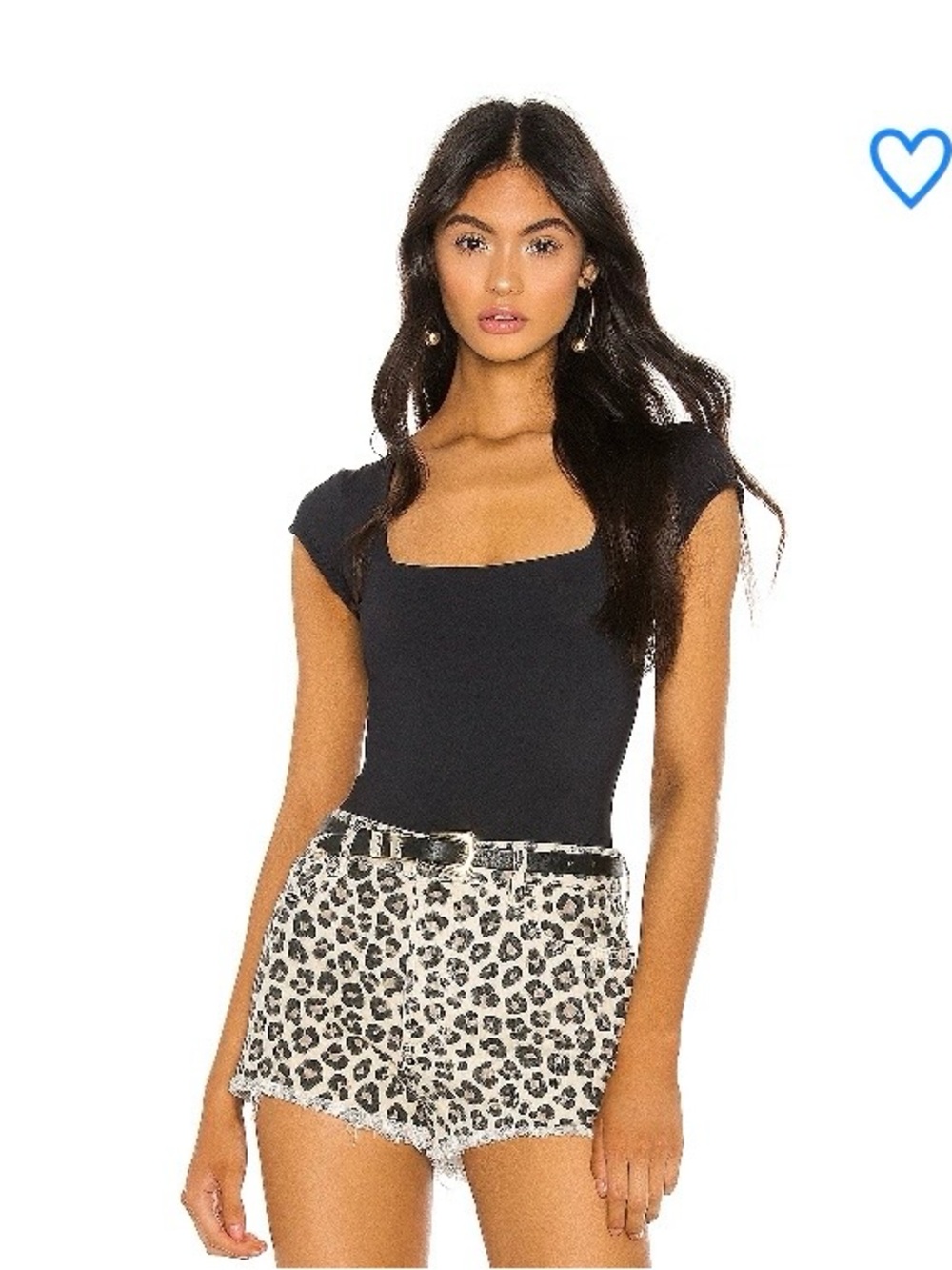 Intimately Free People Duo Babe Square Neck Bodysuit Black M